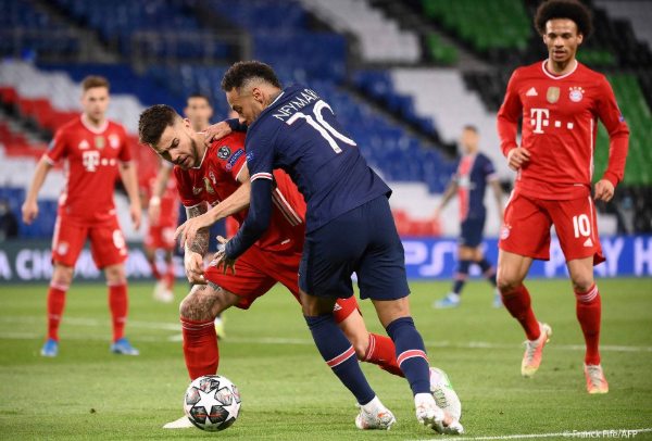 欧冠-巴黎0-1拜仁 凭客场进球淘汰拜仁  内马尔两度中框