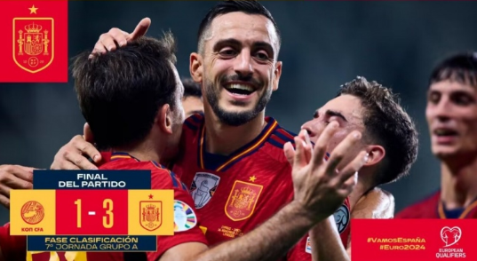 欧预赛-西班牙3-1客胜塞浦路斯 奥亚萨瓦尔传射